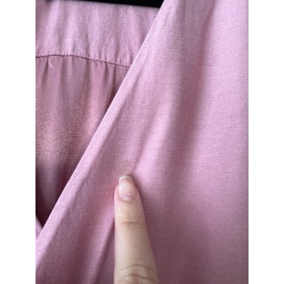 Christy Dawn Women's The Autumn Midi Wrap Dress Dusty Rose Silk Balletcore SZ M - Picture 6 of 13